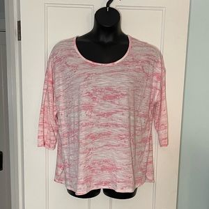 Like New Sonoma Brand Women’s Plus size 1X Pink Tie Dye 3/4 Sleeve